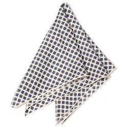MayTree Seidentuch Herren handrolliert aus Twill-Seide 53x53, dezente Muster weiß, (Stück), 100% Seide weiß