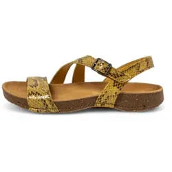 Art für Damen. 11045S1XT003_024 Ledersandalen 1045S I Breathe gelb (41), Wohnung, Schnalle, Lässig