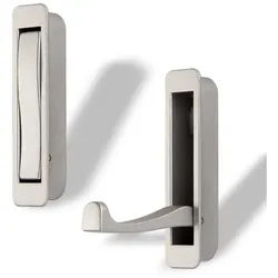 SO-TECH® Klapphaken für Garderoben ZILLY zum Einlassen Lochabstände 96 - 128 mm, (1-St), 80 x 20 mm, Lochabstand 66 mm, Chrom matt silberfarben 8 cm