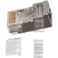 Goobay RJ45 Stecker, CAT 6A STP geschirmt - für Rundkabel, mit Einfädelhilfe