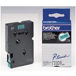 Brother Druckerband P-touch Schriftband TC-701 12mm x 7,7m schwarz/grün
