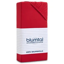 Blumtal Spannbettlaken 2er Set 135/190/30 cm Rot , Textil , Uni , 135x190 cm , Oeko-Tex® Standard 100 , Heimtextilien, Bettwäsche & Leintücher, Leintücher, Bettlaken