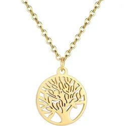 Karisma Kette mit Anhänger Karisma Damen Edelstahl Collier Anhänger Kette - Halskette Lebensbaum, Baum des Lebens - YLK101 - Gold