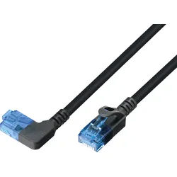 TTL 1810HFL1,0M - Patchkabel Cat.6a, U/UTP, 1x90° links, Slim, schwarz, 1 m