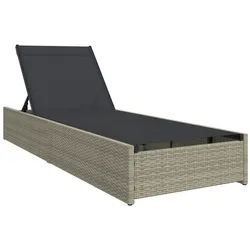 vidaXL Gartenliege 200,5 x 70 x 75 cm Sonnenliege Beige 60x200x27 cm Polyrattan beige