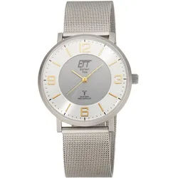 ETT Funkuhr Atacama EGS-11395-25M, Armbanduhr, Solar, Damenuhr, Herrenuhr, Edelstahlarmband, analog grau
