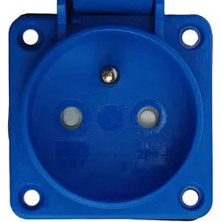 Einbausteckdose 230V 16A IP54 Steckdose Anbausteckdsoe blau französisches System TpE 6834