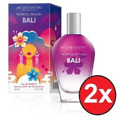 Jacques Battini Eau de Toilette 2x50ml Bali TROPICAL EDITION EDT Parfum Frauendüfte Duft Frauen, 2-tlg., Intensiv sinnlich weinblich Parfüm Geschenk für Damen Frauen Mädchen