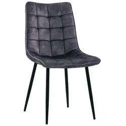 Kawola Stuhl Clara Anthrazit Velvet , Textil , 48x88x60 cm , Esszimmer, Stühle