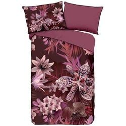 Xxxl Wendebettwäsche , Bordeaux , Textil , Blume , 140x200 cm , Oeko-Tex® Standard 100 , atmungsaktiv, bio , Heimtextilien, Bettwäsche & Leintücher, Bettwäsche, Wendebettwäsche