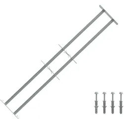 vidaXL Fenster Sicherheitsgitter für Fenster mit 2 Querstangen 3 pcs, (3 St) silberfarben