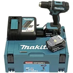 MAKITA Akku-Bohrschrauber »DDF482RFJ«, 18 V, inkl. 2 Akkus - blau
