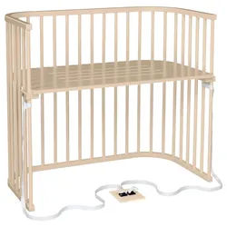 Babybay Beistellbett , Beige , Holz , Buche , vollmassiv , 62x96.50x110 cm , Sprossen im Normabstand, Lattenrost stufenlos höhenverstellbar, zur Sitzbank umbaubar, zum Gitterbett umbaubar, höhenverstellbar, sehr stabil , Babymöbel & Kindermöbel, Babyzimmer, Babybetten