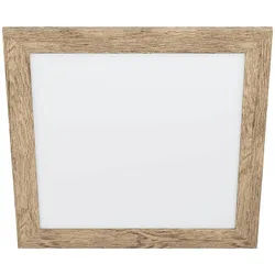 Eglo Led-Paneel , Weiß, Hellbraun , Holz, Metall, Kunststoff , massiv , quadratisch , 50x5.5x50 cm , Lampen & Leuchten, Leuchtenserien
