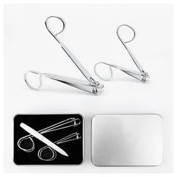 COOL-i ® Nagelknipser Nagelknipser Set – 3-teilig mit extra großen Ringgriffen – ergonomisch, 3-tlg, rutschfest & ideal zum präzisen Schneiden dicker Nägel silberfarben