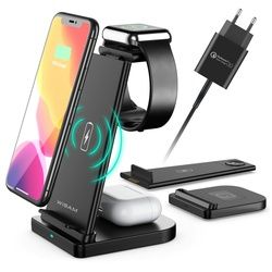 Wisam® 3 in 1 Multifunktion 15W QI Ladestation für Airpods Pro Apple Watch iPhone 12