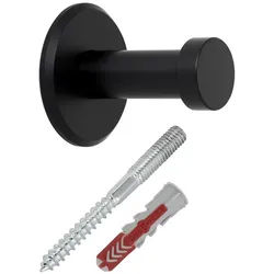 SO-TECH® Kleiderhaken Garderobenhaken TALEA Edelstahl massiv inkl. Montagematerial, (1-St), Ø 10 / 15 mm, Länge 30 mm, Gesamtlänge 33 mm, schwarz matt schwarz 3 cm