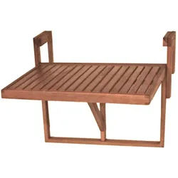 Gardenson Balkonhängetisch , Braun , Holz , Eukalyptusholz , vollmassiv , 65x64x52 cm , klappbar, wetterbeständig , Gartenmöbel, Gartentische, Balkontische