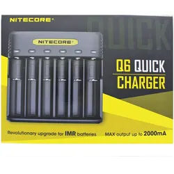 Nitecore Q6 Schnell-Ladegerät für 1-6 Li-Ion, IMR Akkus, Ladestrom max.2,1A