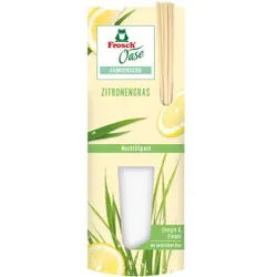 Frosch Oase Raumerfrischer, NFP 90 ml, Nachfüllpack = 1 x 90 ml Beutel + 5 Rattanstäbchen, Zitronengras