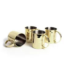 Echtwerk Becherset , Goldfarben , Metall , 4-teilig , 500 ml , 11.4x11.3x16.2 cm , Gläser, Gläsersets