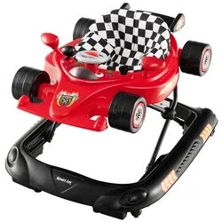 COSTWAY Lauflernwagen, 4 in 1 Baby Lauflernhilfe höhenverstellbar rot