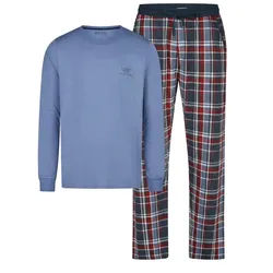 Phil & Co. Pyjama Herren Schlafanzug Langarm aus Baumwolle mit modischem Print bunt XXL