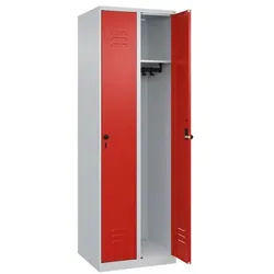CP Spind »Classic PLUS Korpus lichtgrau« 2x1 Fächer rot, 60x185x50 cm