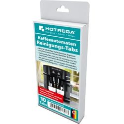 HOTREGA® Kaffeeautomaten Reinigungstabs, Reinigungstabletten zur Entfernung von Kaffee, Fett und Öl, 1 Packung = 10 Tabs