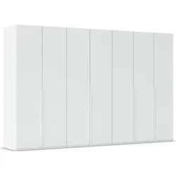 LeGer Home by Lena Gercke Kleiderschrank Schrank Garderobe Ankleide Schlafzimmer Flur SERINA Eyecatcher (3 verschiedene Ausstattungen BASIC/CLASSIC/PREMIUM (inkl. SOFT-CLOSE) in 6 Breiten (101 - 401 cm) mit Front Glas oder Dekor MADE IN GERMANY weiß 351 cm x 223 cm x 61 cm
