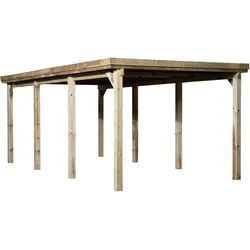 Weka Einzelcarport 617 PVC Kunststoffdach Einzelcarport 617 Gr. 2 (322 x 612 cm) (Holzcarport)