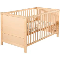Roba Babybett mit Umbauecken 70 x 140 cm , Naturfarben , Holzwerkstoff , Rechteckig , 70x140 cm , Babymöbel & Kindermöbel, Babyzimmer, Babybetten, Gitterbetten
