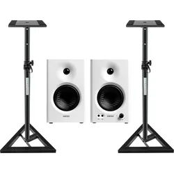 Edifier MR4 2.0 Studiomonitore White Stativ Set
