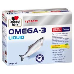 DOPPELHERZ Omega-3 Liquid system 3X150 ml