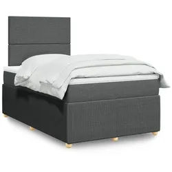 vidaXL Boxspringbett, Boxspringbett mit Matratze Dunkelgrau 120x200 cm Stoff