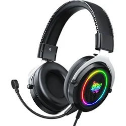 Onikuma Gaming headset X10 black-silver (Kabelgebunden), Gaming Headset, Schwarz, Silber