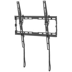 ECD Germany Wandregalhalter TV Wandhalterung Universal aus Metall Flach & Curved LCD/LED Monitor, Fernsehwandhalterung 32-70 Zoll Schwarz Zieh Schloss-Design schwarz 44.5 cm x 41.8 cm x 17 cm