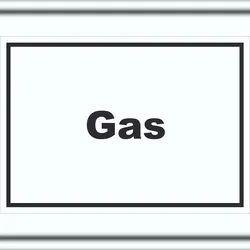 HB-Druck Gas Schild mit Text Anschluss waagerecht A3 Rückseite selbstklebend