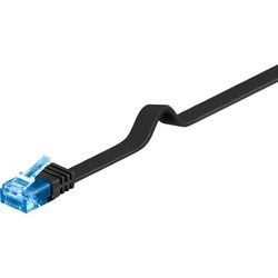 Goobay CAT 6A Flach-Patchkabel, U/UTP, Schwarz