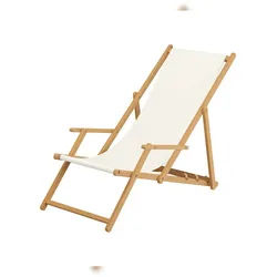 Erst-Holz Deckchair weiß Liegestuhl Kissen klappbare Sonnenliege Gartenliege Holz Gartenmöbel 10-303NKD