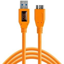 Tether Tools TetherPro SuperSpeed USB-Datenkabel für USB 3.0 Typ A an USB 3.0 Micro-B - 4,6 Meter Länge, gerader Stecker orange