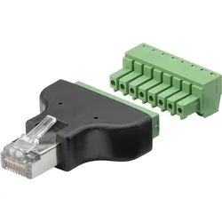 Goobay Terminal Block 8-pin > RJ45-Stecker (8P8C) - abnehmbare Schraubbefestigung, 2-teilig