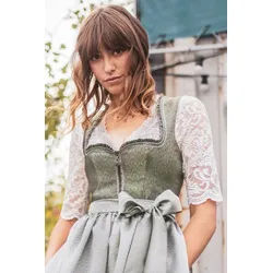 MarJo Dirndl Midi Dirndl 2tlg. - ELUISA - moos/silbergrau grau|silberfarben 42