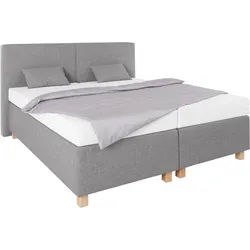 Westfalia Schlafkomfort Boxspringbett, mit Zierkissen grau