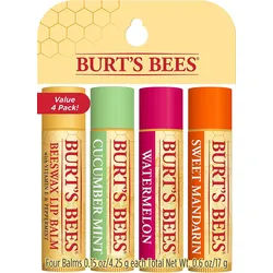 Burt's Bees Lippenbalsam Bienenwachs, Gurke-Minze, Wassermelone und süße Mandarine Lippenschutz 1 St Frauen