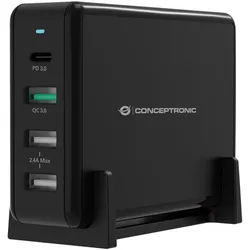 CONCEPTRONIC Desktop-Ladegerät OZUL, 4-Port, 65W, USB-PD