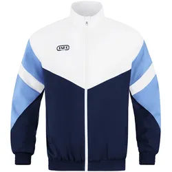JAKO Freizeitjacke Retro (Stretch-Micro-Twill) schwarz/weiss/skyblau Herren