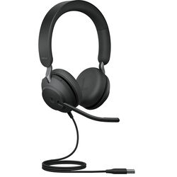 Jabra Evolve2 40 SE, Beidseitiges Headset, Kabelgebunden USB-C-Anschluss, 3 Mikrofone, Geräuschisolierendes Design, MS Teams zertifiziert