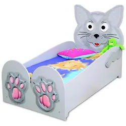 JVmoebel Kinderbett Wolf Juniorbett für Kinder - Spielbett im Kinderzimmer (Nur das Bett), Made in Europa grau