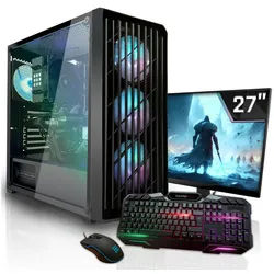 SYSTEMTREFF Intel Core i5-14400 mit Nvidia GeForce RTX 5050 8GB GDDR6 Gaming-PC-Komplettsystem (27", Intel 14400 14400, Nvidia GeForce RTX 5050, 16 GB RAM, 1000 GB SSD) schwarz